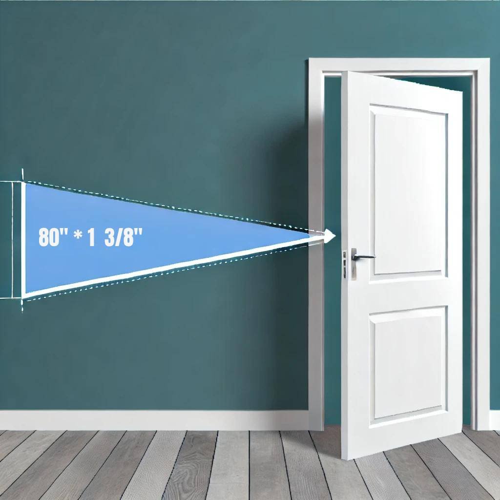 The thickness of a door