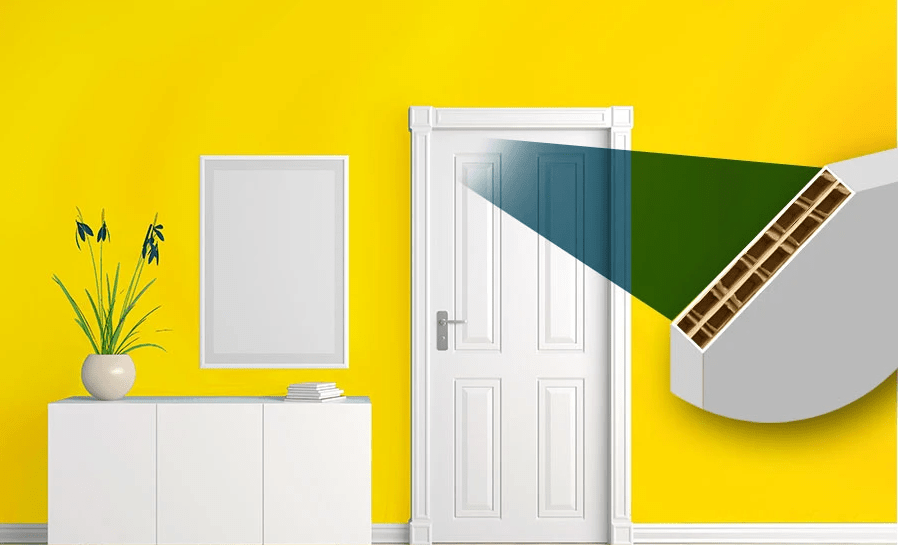 A white hollow molded door