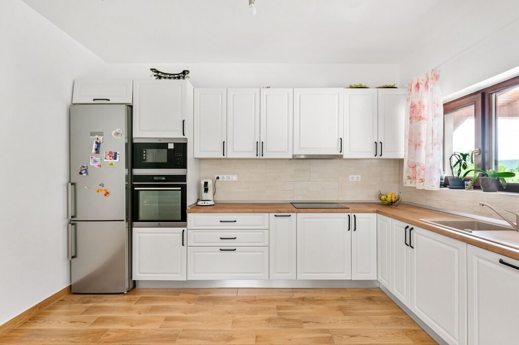 White minimalist style cabinets