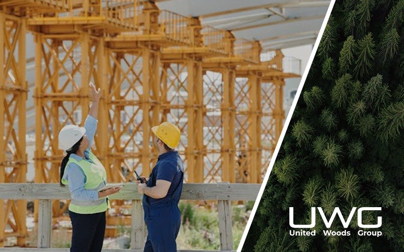 Two people discussing at construction site
