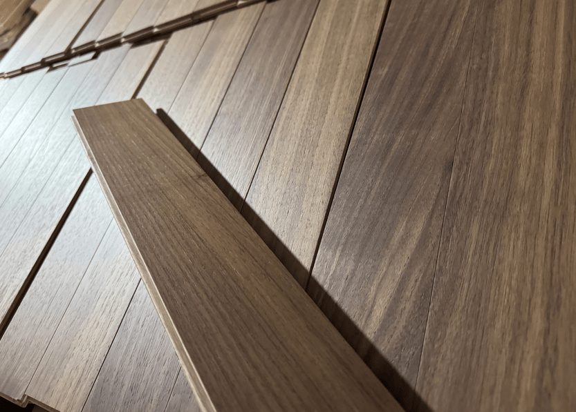 Walnut-colored floors