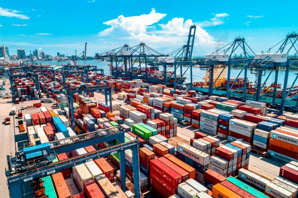 A port full of containers