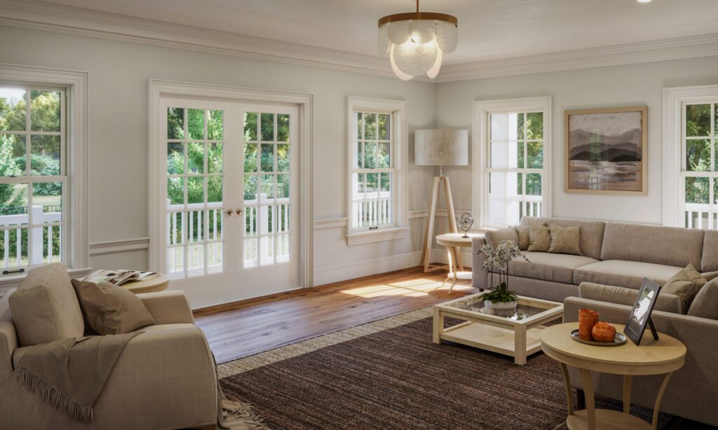 A warm and bright living room