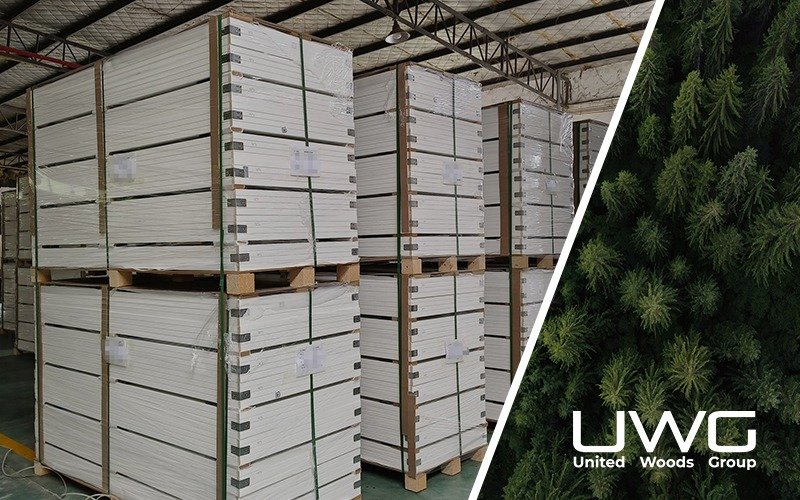 Doors palletized at the UWG factory