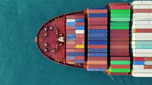 Cargo ship at sea
