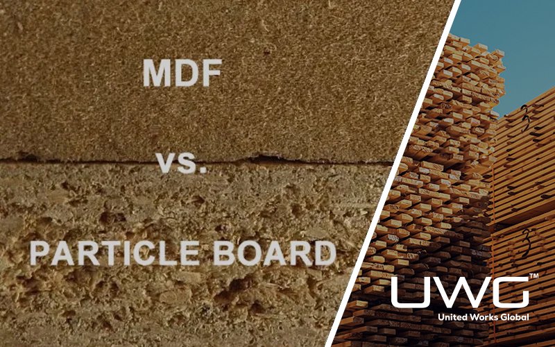 MDF vs particle board texture comparison