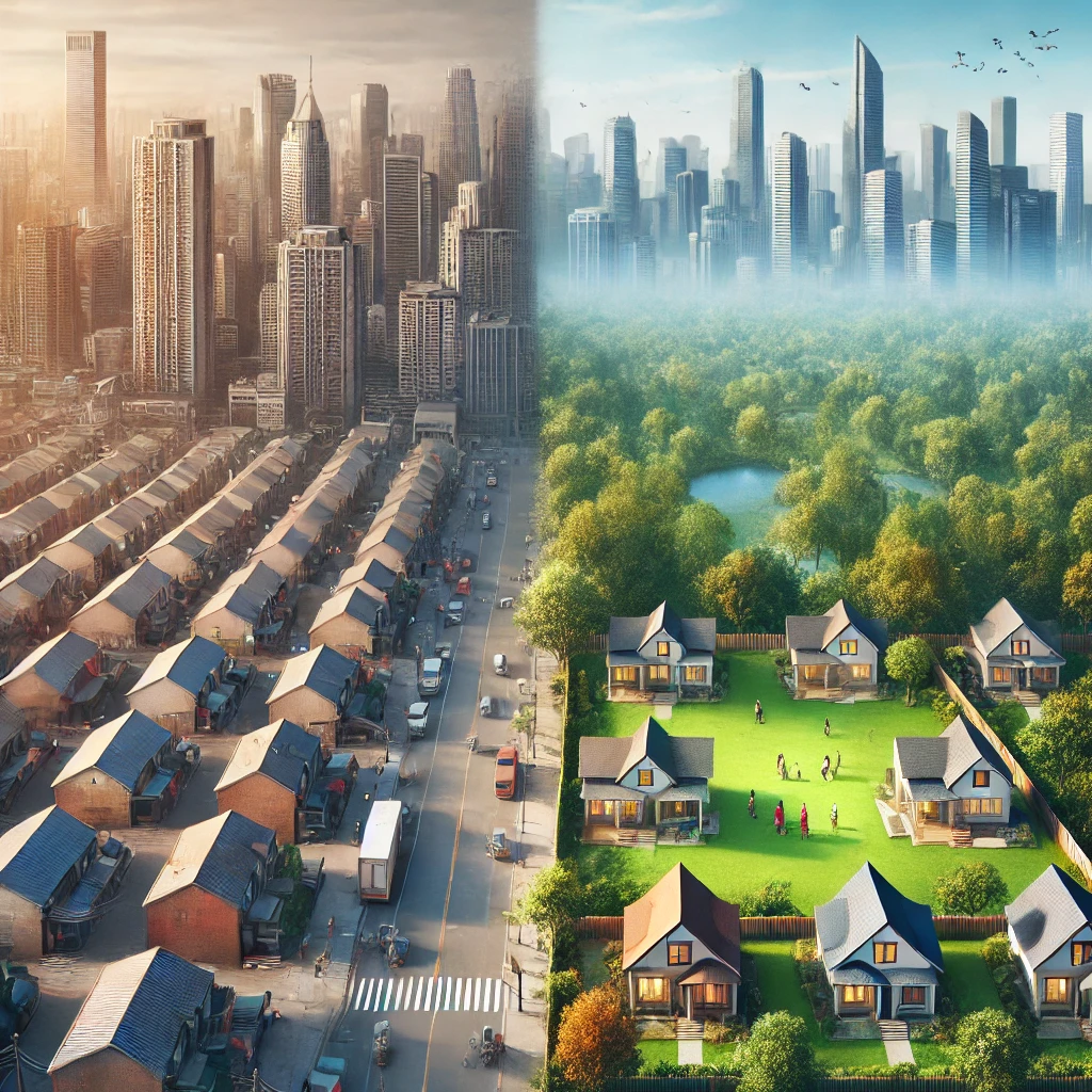 Comparison of rural and urban residential design