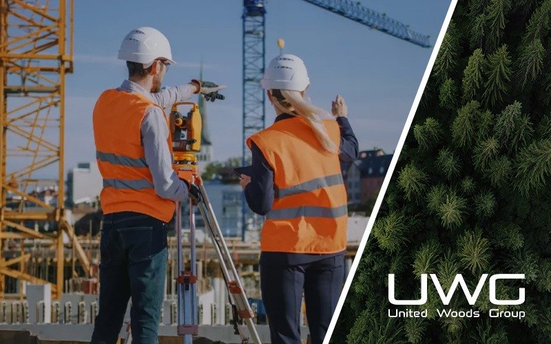 Builders on construction site