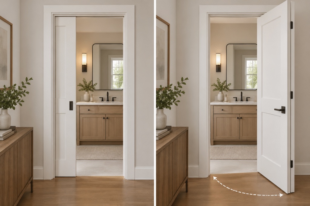Pocket Doors vs. Hinged Doors in Interior Room