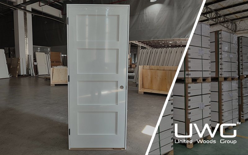 4 panel Shaker interior door pre hung door