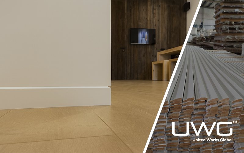 Interior wall without baseboard showing clean floor transition