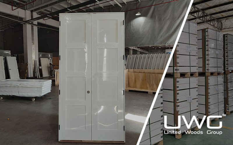 The photo of a prehung door