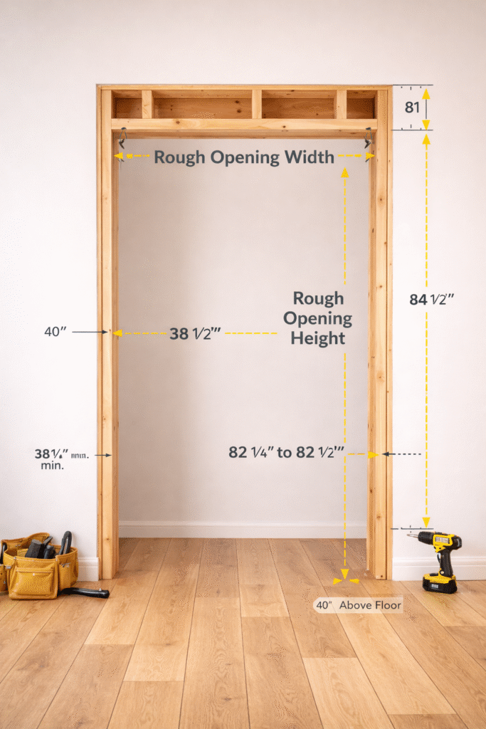 Measuring rough opening for doors