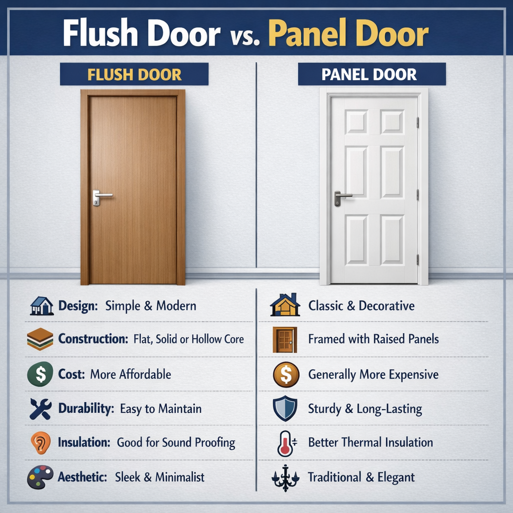 Flush Door vs Panel Door