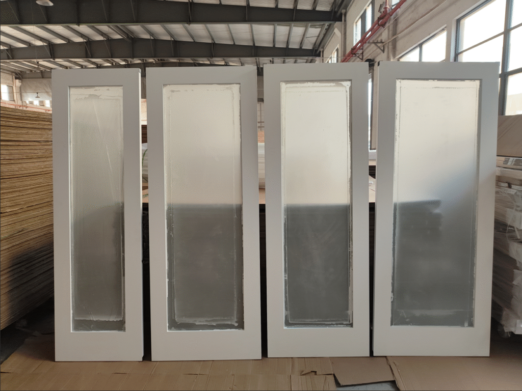 What is a shaker style molded door with glass