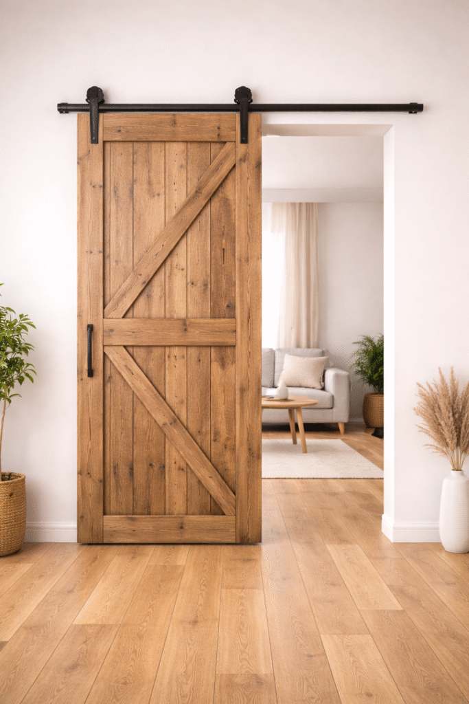 The photo of a barn door