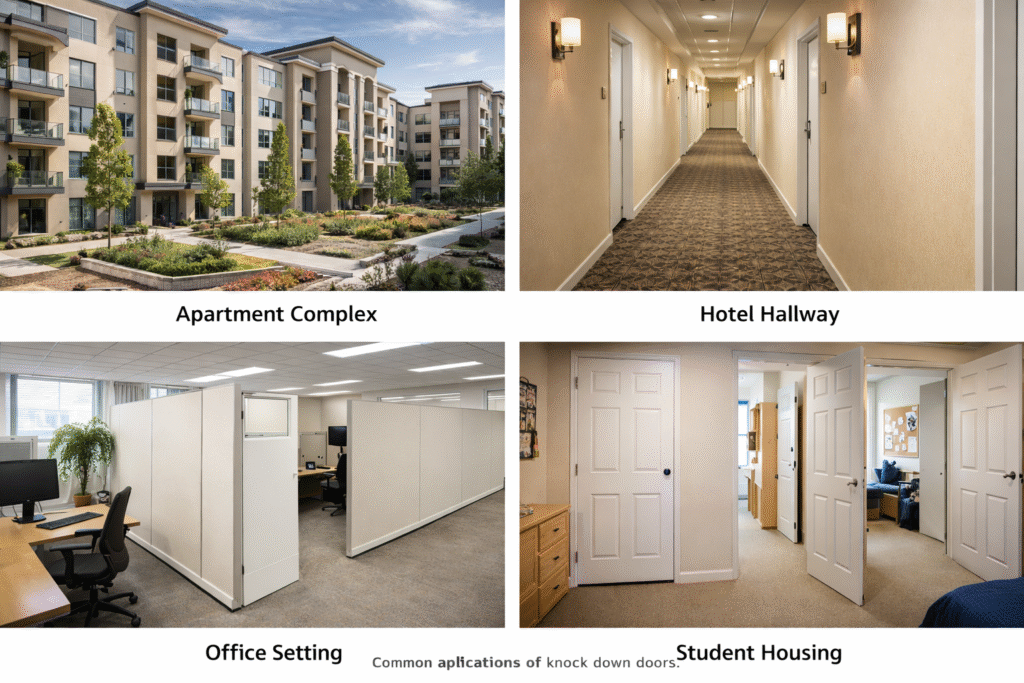 Common applications of knock down doors.