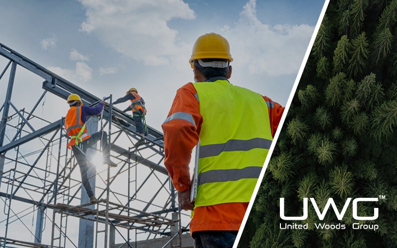 Workers at the construction site