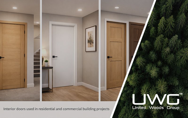 Interior doors used in residential and commercial building projects