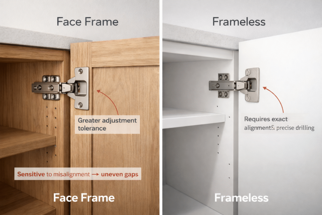 Face Frame vs Frameless Hinges What Builders Should Know