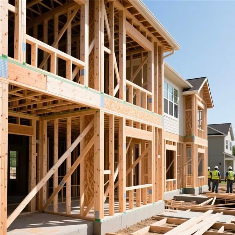 Multifamily wood framing under construction
