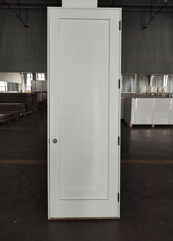 The photo of  a prehung door