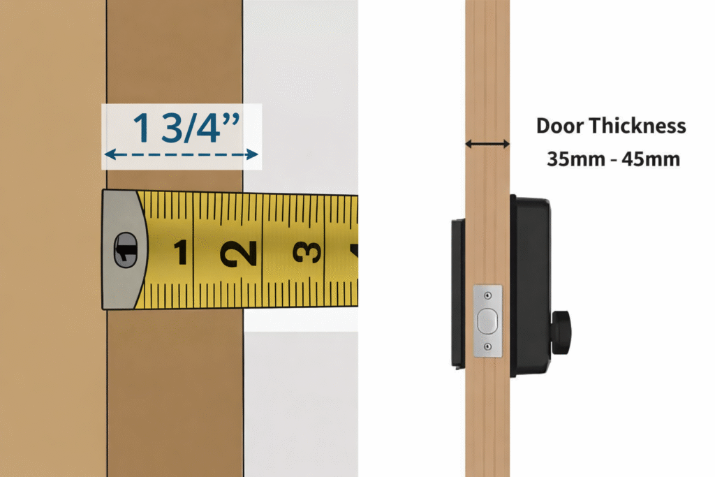 measuring door thickness