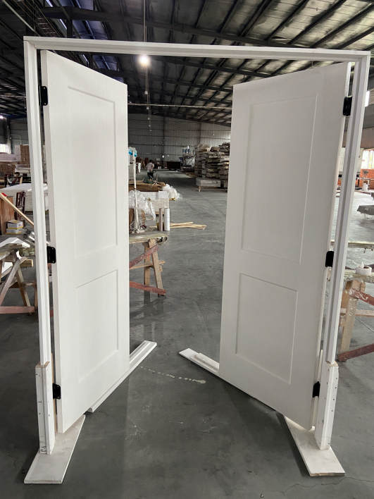 two panel shaker style -double door prehung