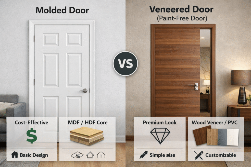 molded door VS veneered door