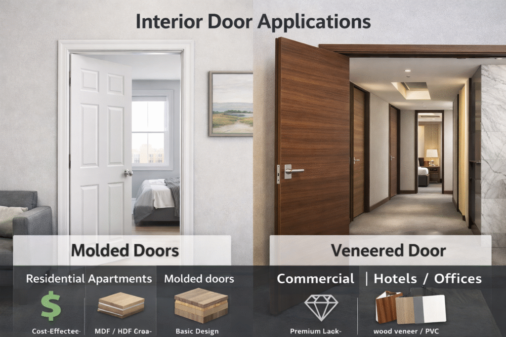 interior door applications residential vs commercial