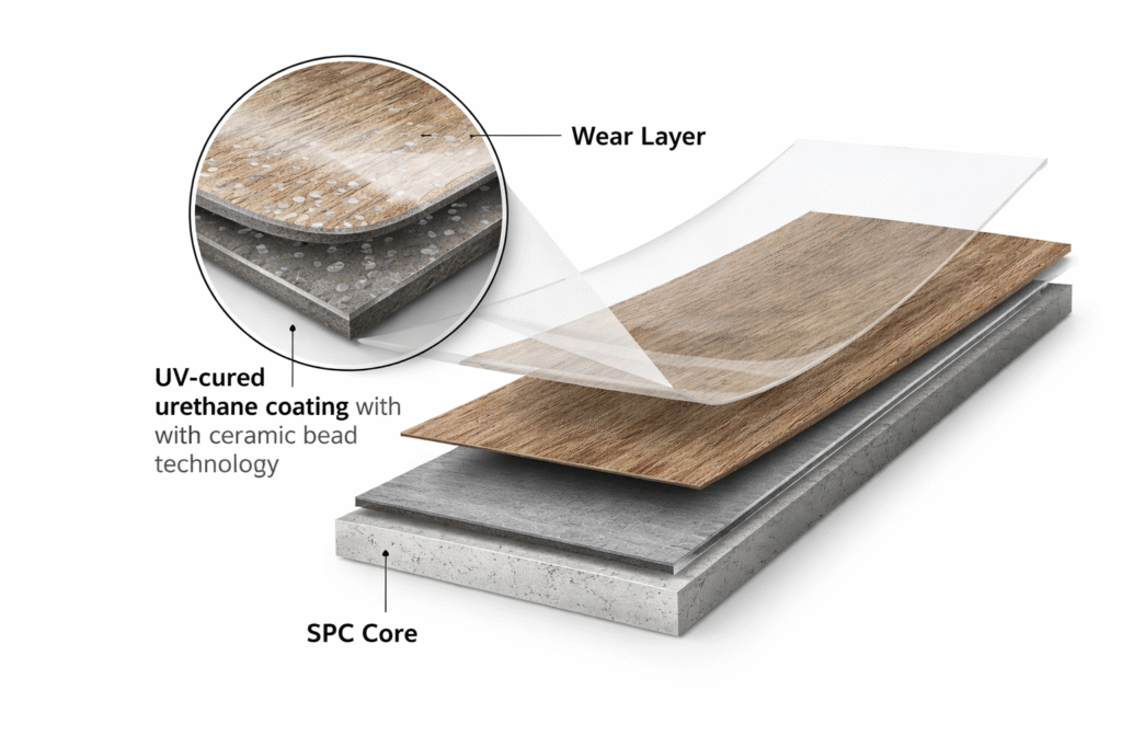 What is a wear layer in SPC flooring