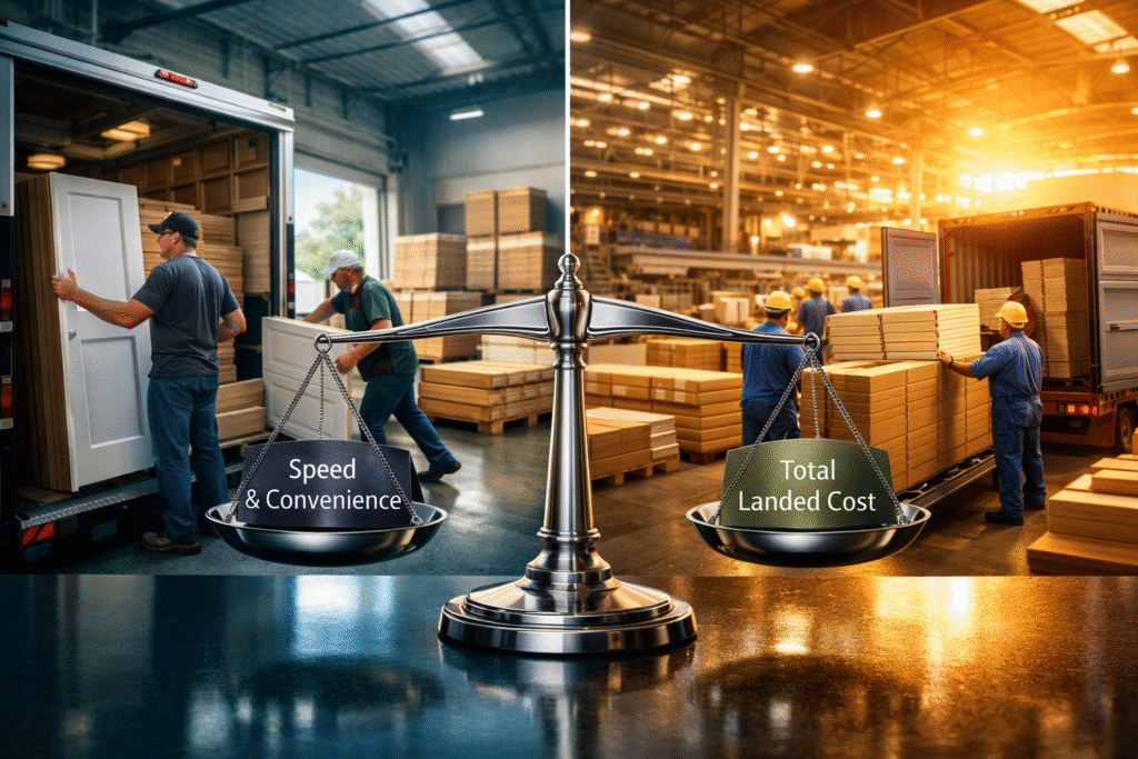 What is the difference between domestic and international suppliers