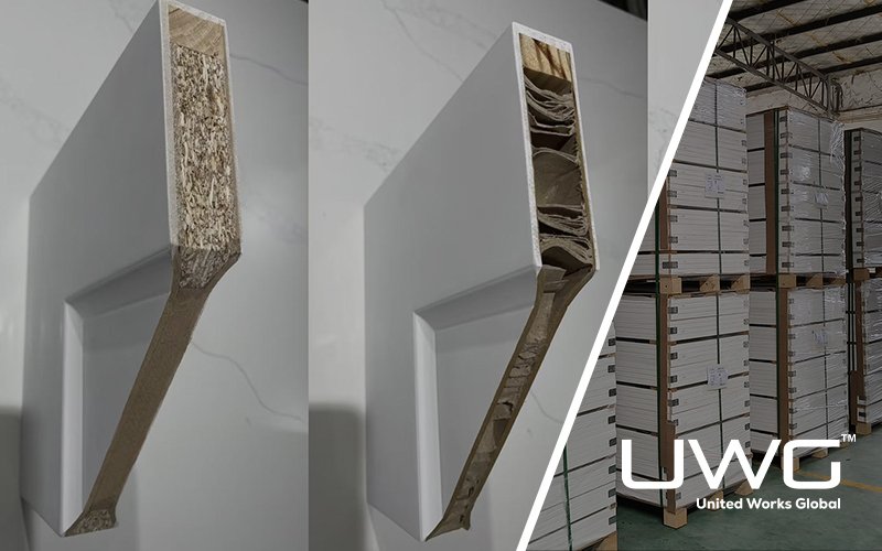 Molded door cores particleboard, honeycomb, and tubular chipboard