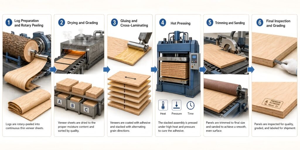 From Raw Material to Engineered Panel How Plywood Is Manufactured
