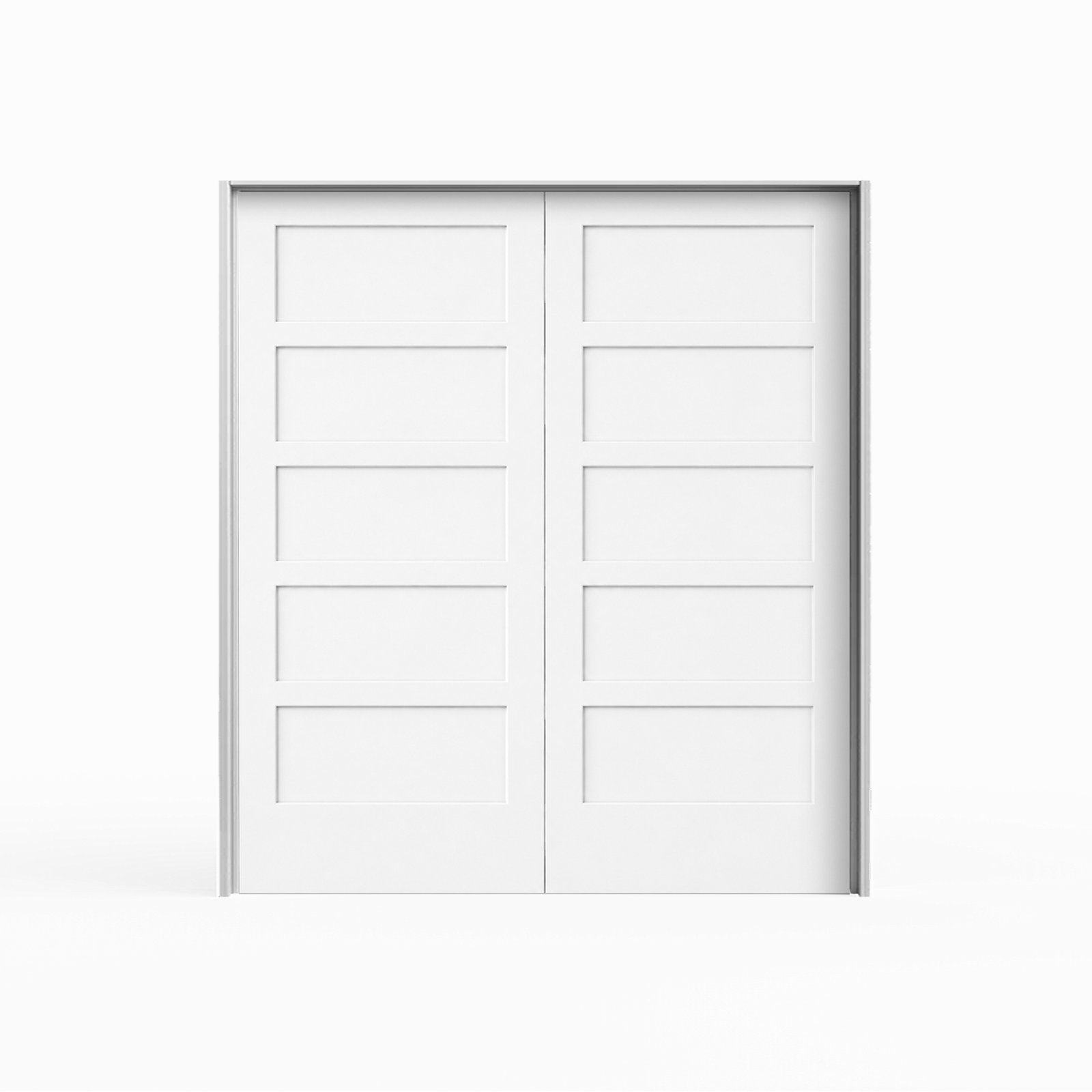 5-Panel Shaker Double Door Pre-Hung