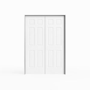 6-Panel Molded Double Door Pre-hung