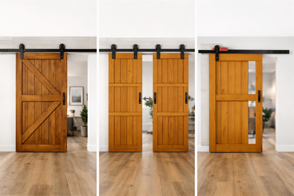 barn door track systems single bypass and soft close hardware for interior doors