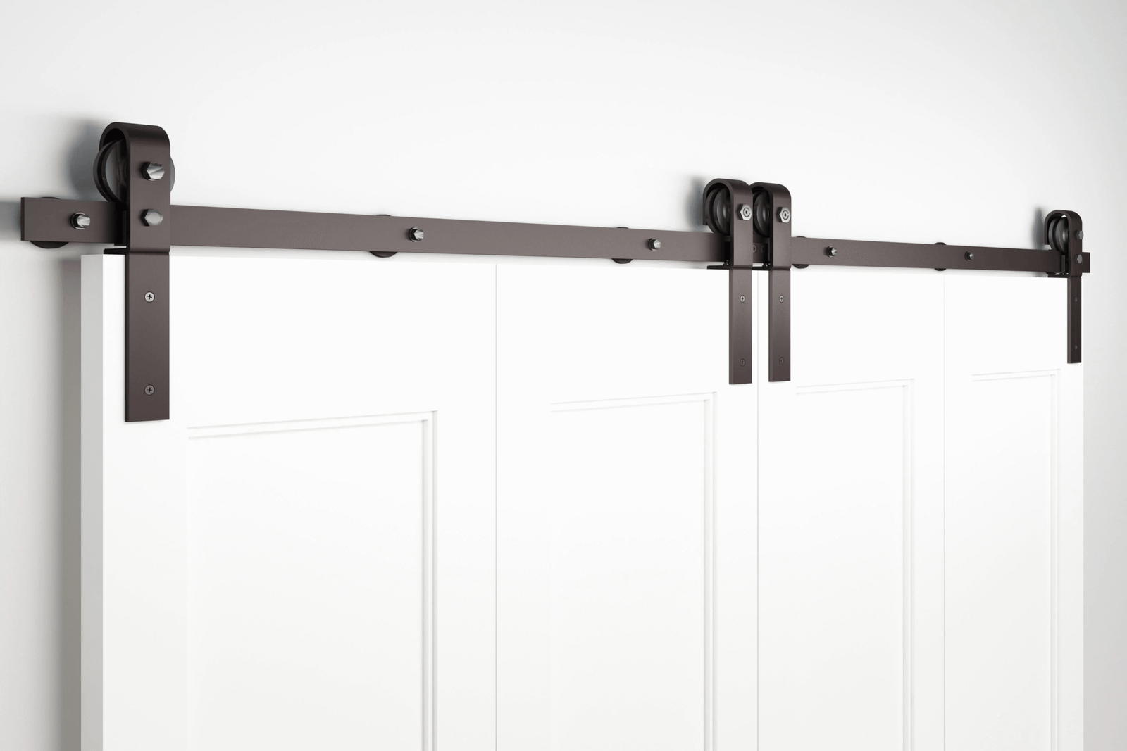 White Barn Door with Matte Black Hardware