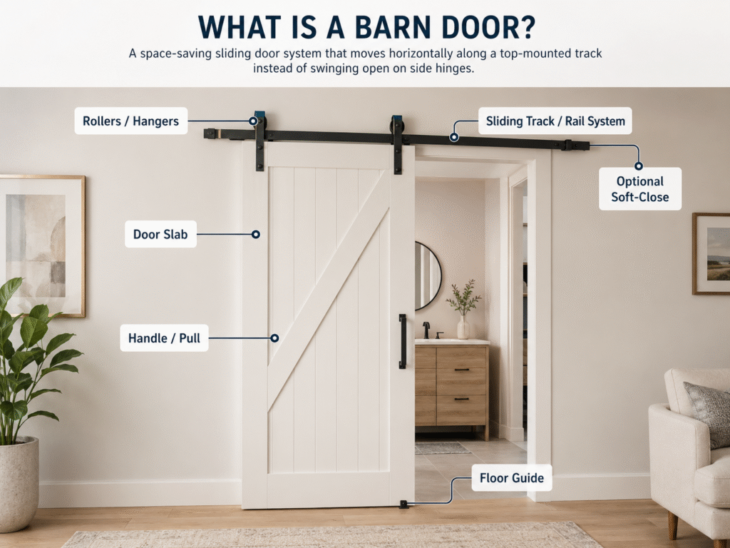 Composition of barn door