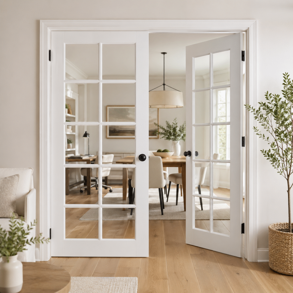 Interior French Doors for Open-Plan Space Zoning