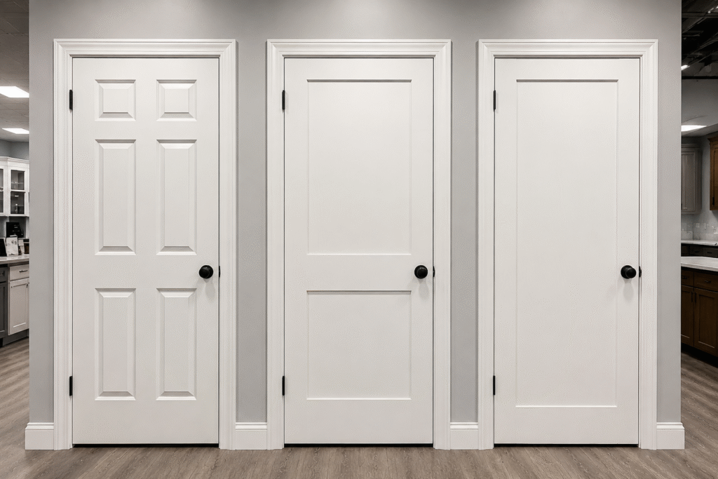 Traditional Molded Door vs Shaker-look Molded Door vs Modern Shaker Door
