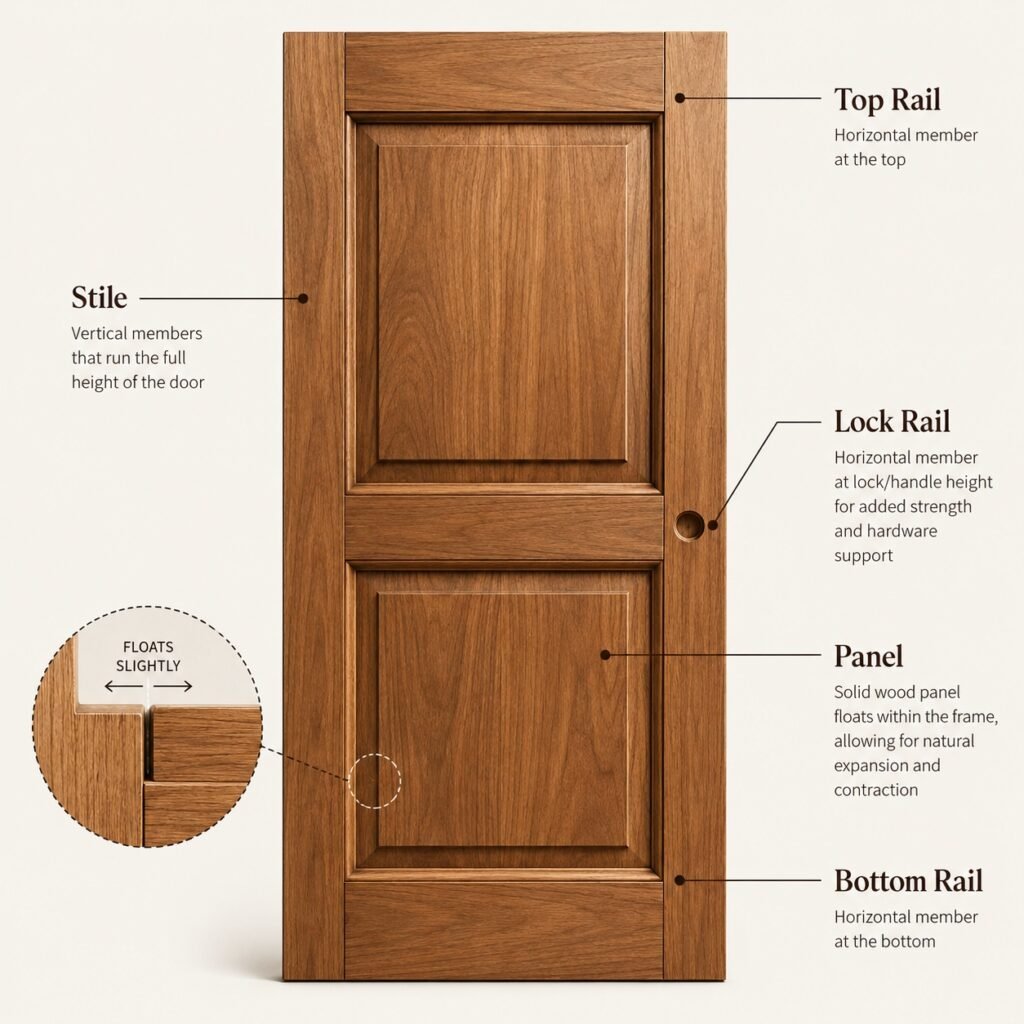 Solid Wood Door Stile and Rail Construction Diagram