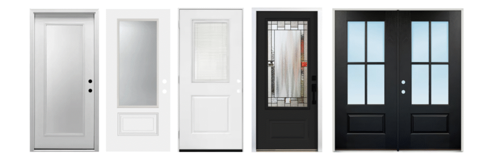 exterior door with different glass type
