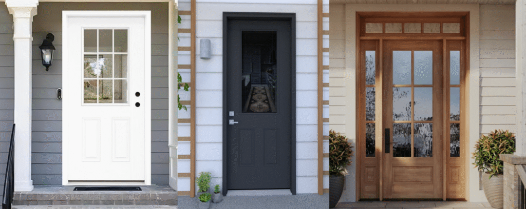 fiberglass, steel, wood door compare