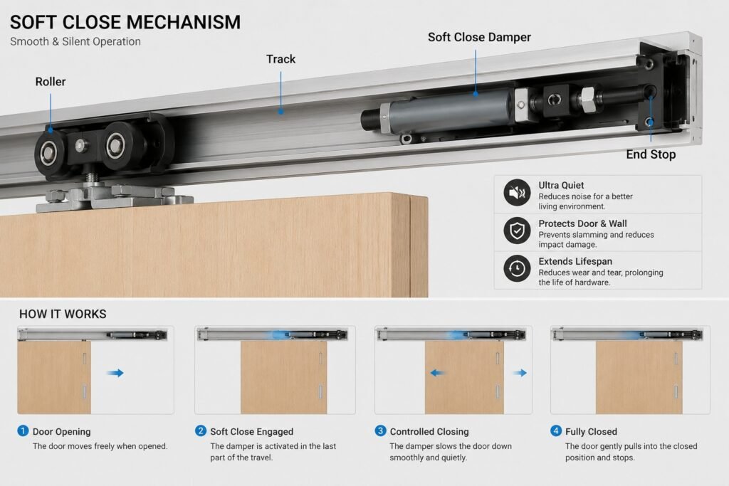 soft close mechanism-pocket door