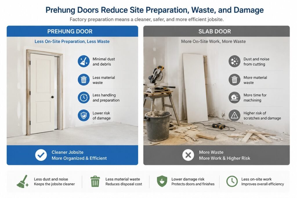 Prehung Doors will Less Site Preparation and Waste