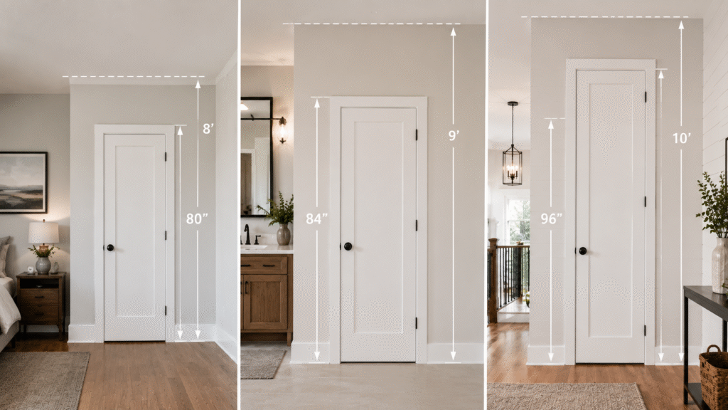 80 Inch 84 Inch and 96 Inch Interior Doors Installed in a Modern Home