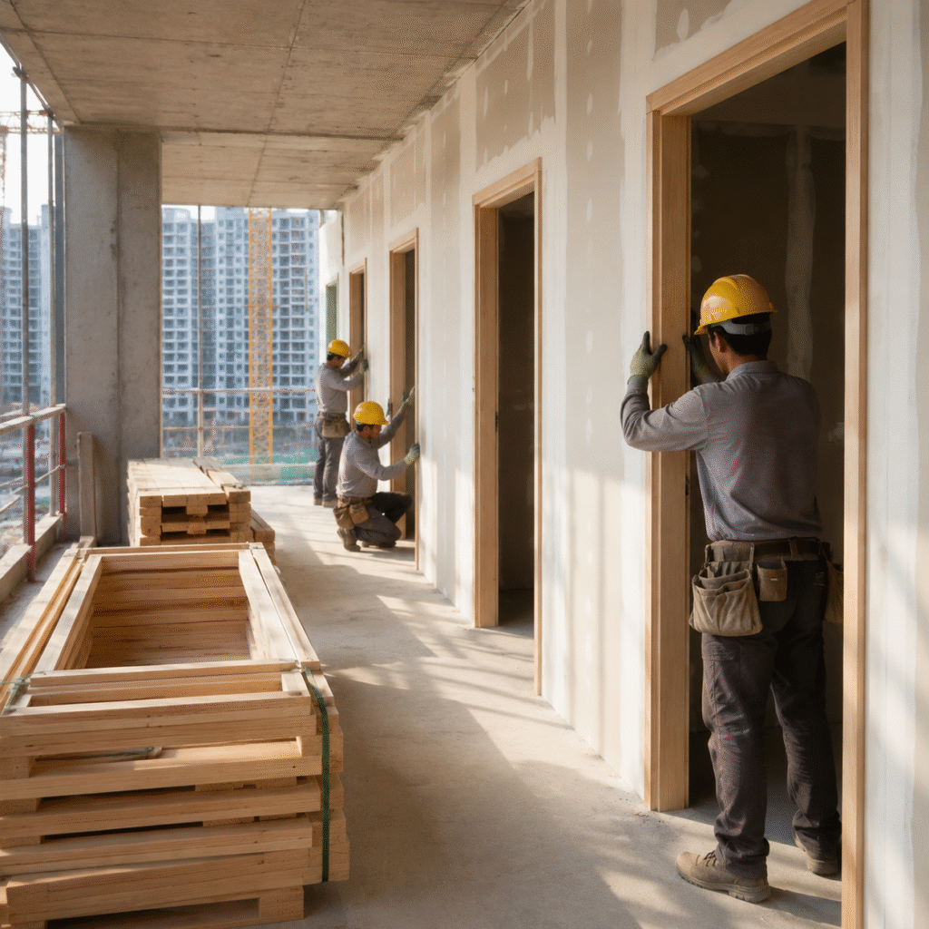 Large-Scale Door Frame Installation