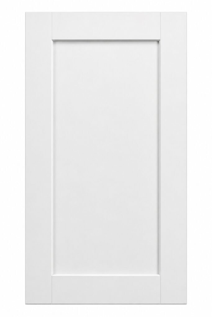Balance shaker cabinet door with symmetrical frame proportions