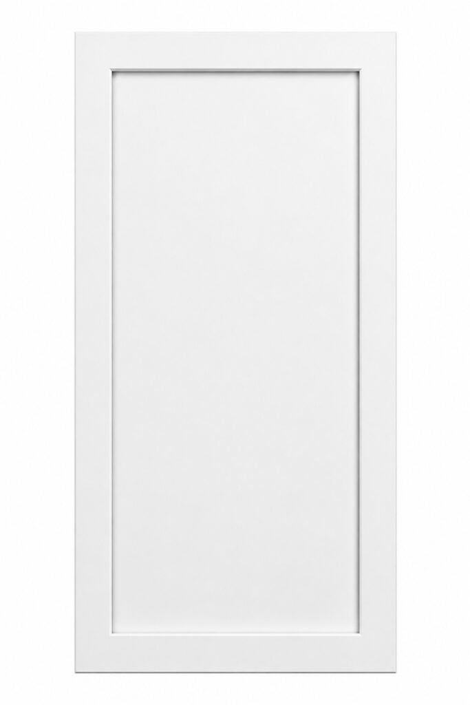 Modern edge shaker cabinet door with narrow frame profile